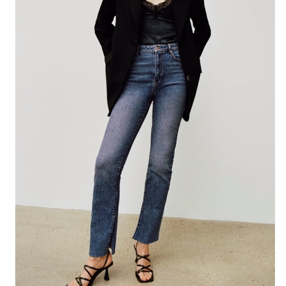 ZARA Slim Flare Blue Jeans - Picture 6 of 7